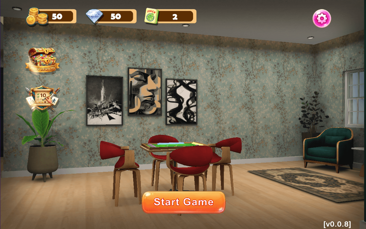 MahjMoney game room and lobby