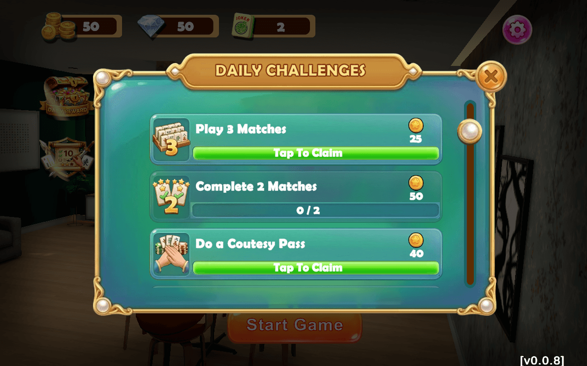 Daily Challenges modal